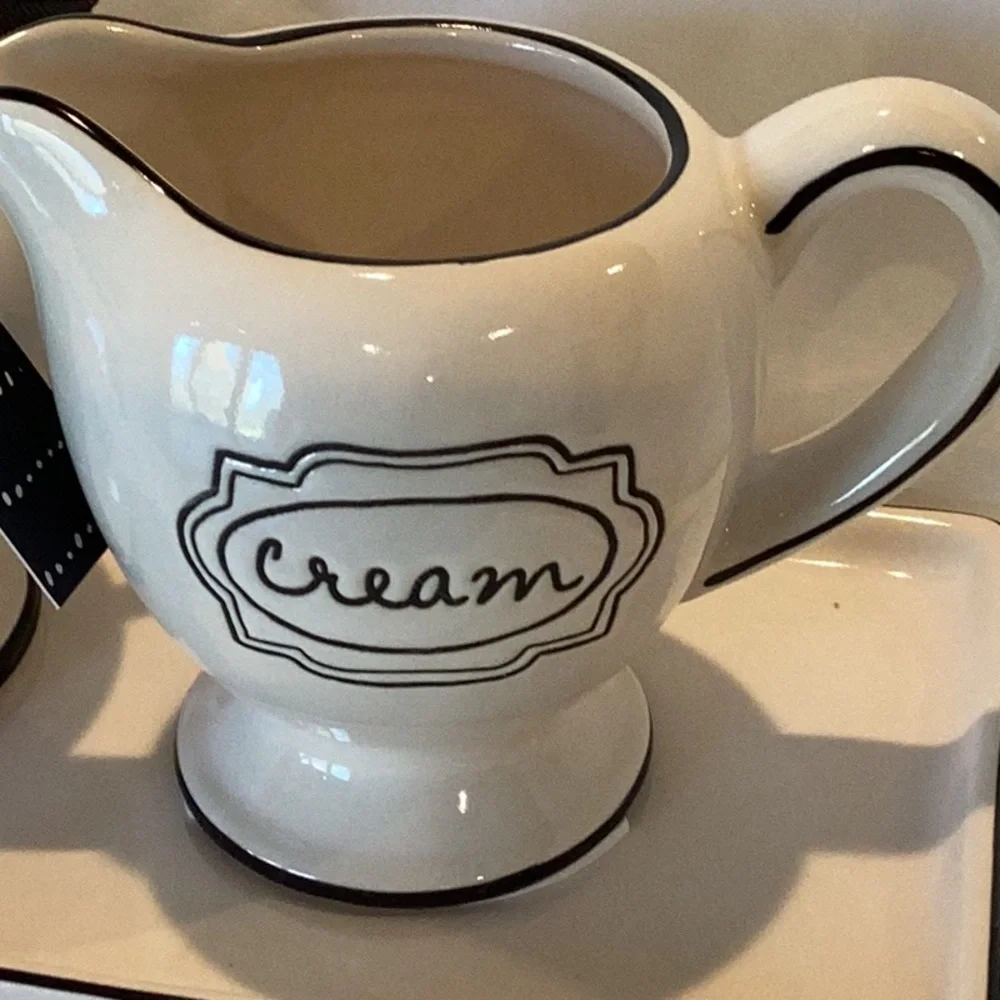 Rae Dunn script cream & sugar set